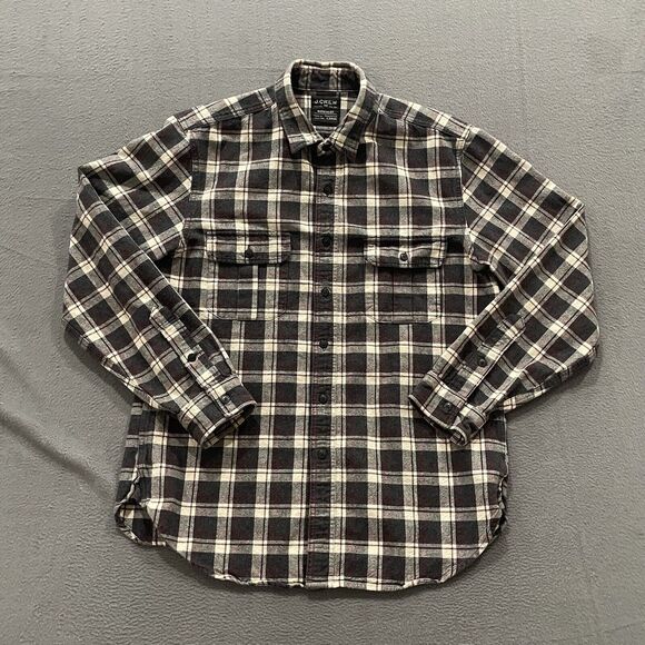 J. Crew Shirt Mens Large Gray Plaid Workshirt Flannel Heavy Cotton Vintage 90s - Picture 2 of 7